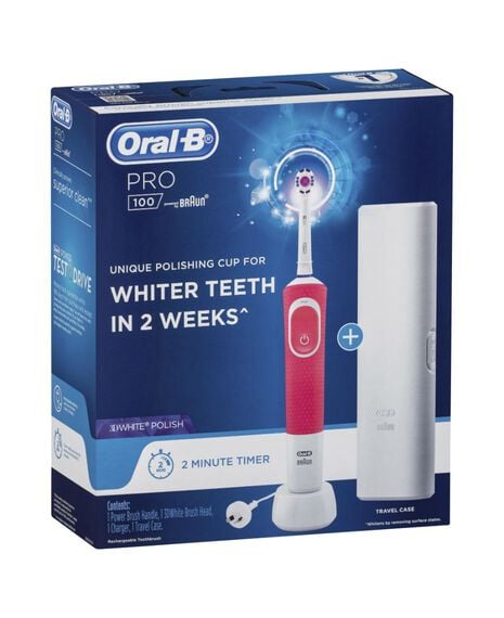 Pro 100 3D White Polish Electric Toothbrush - Pink